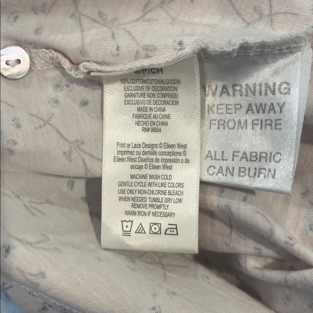 Eileen West Pink Floral Lace Trim Nightgown Size S - Picture 6 of 6